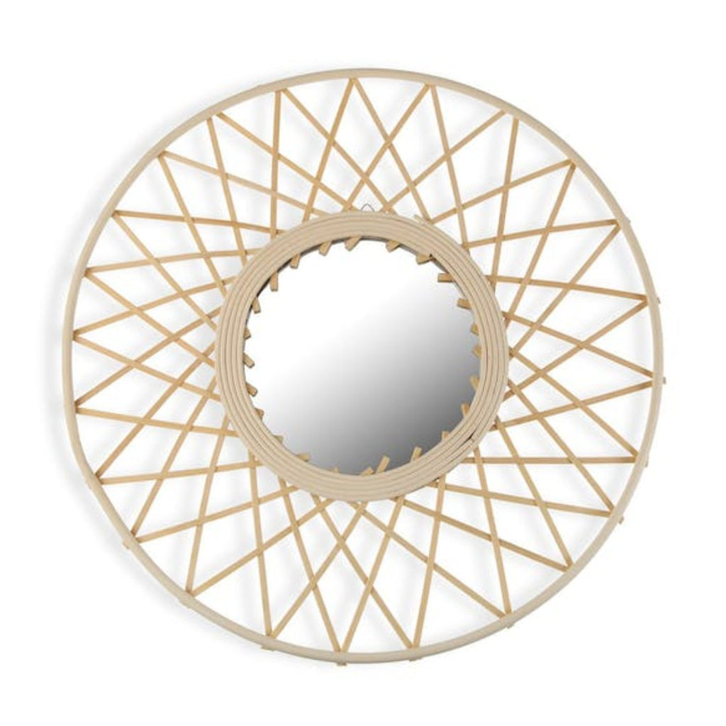 Rattan & Bamboo Decorative Round Mirror - Marcias Flooring