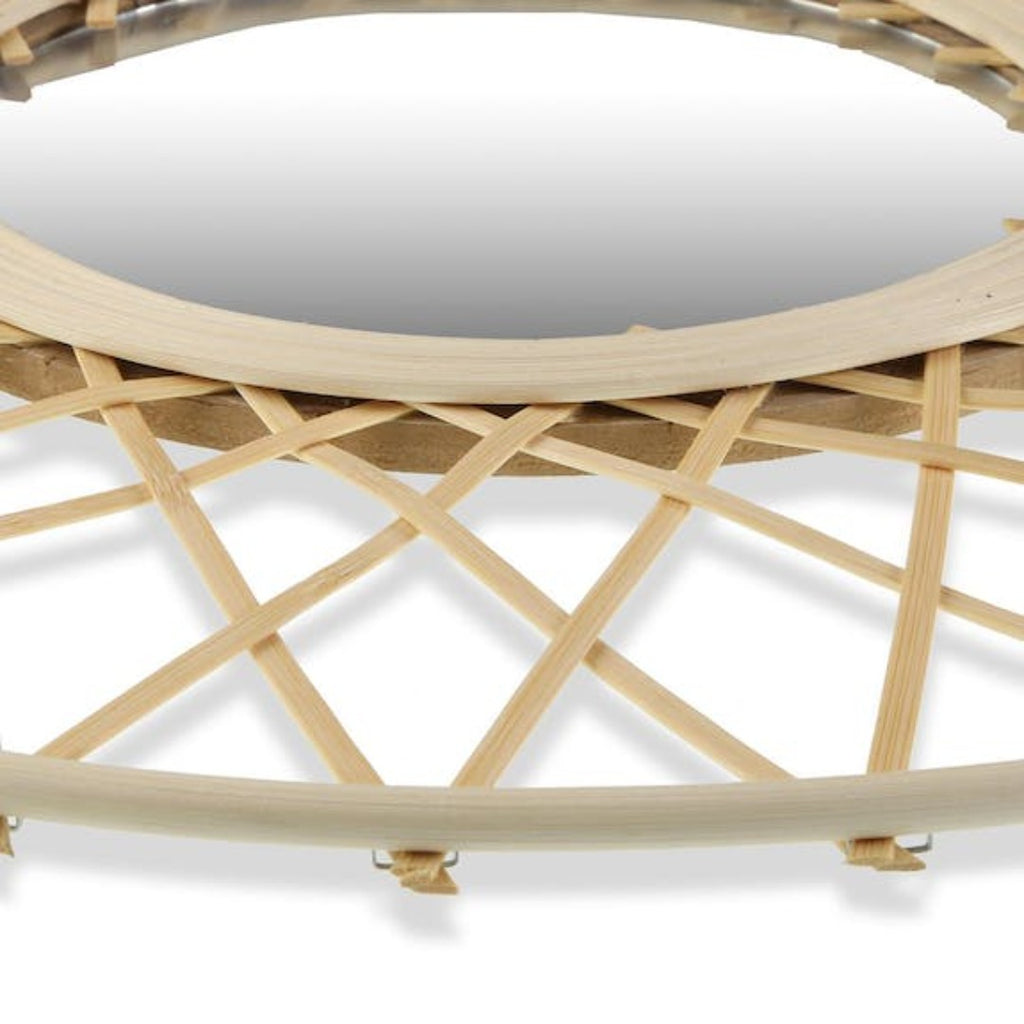 Rattan & Bamboo Decorative Round Mirror - Marcias Flooring