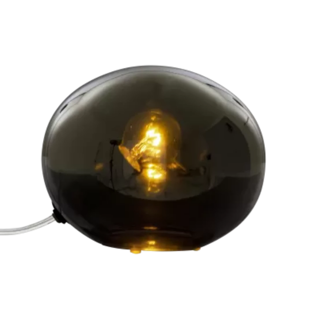 GLOBUS (2) Black Smoked Glass Globe Table Lamp - Marcias Flooring