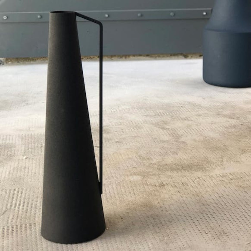 TOSCA Conical Vase in black metal H36 cm - Tosca - Marcias Flooring