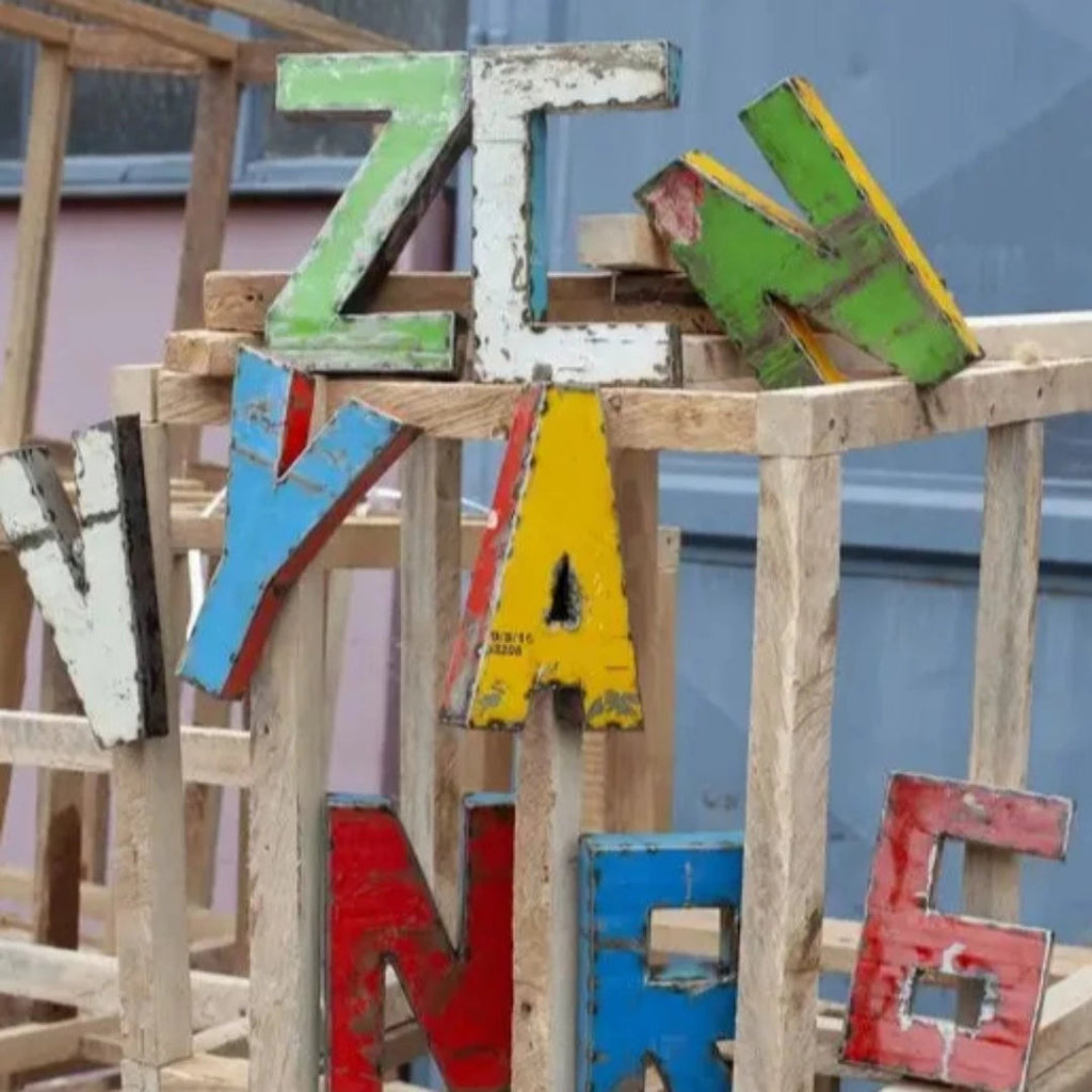 Recycled Metal Letters K-Z - Marcias Flooring
