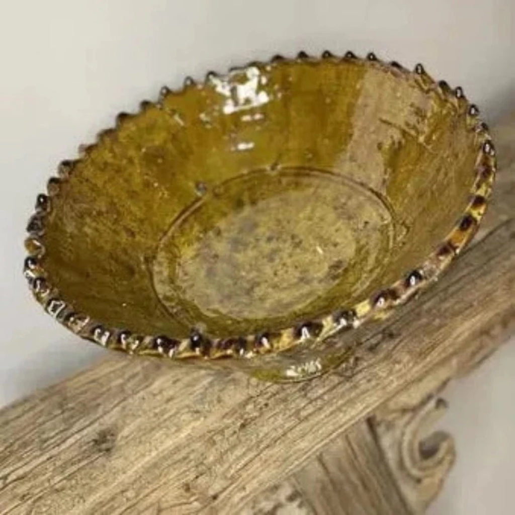 Decorative Glazed Ceramic Fruit Bowl - 2 Colours - McKays Flooring
