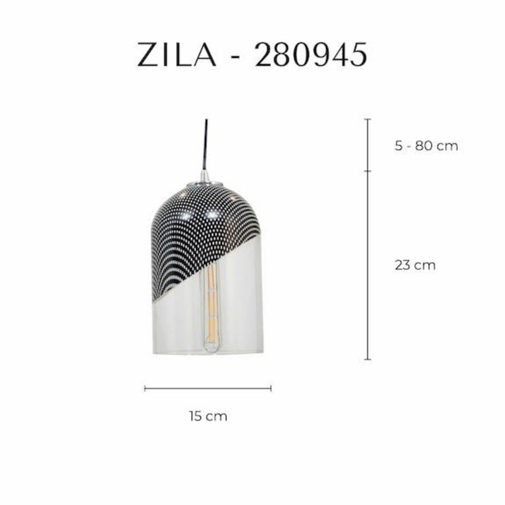 ZILA Glass Pendant Light in Black - Marcias Flooring