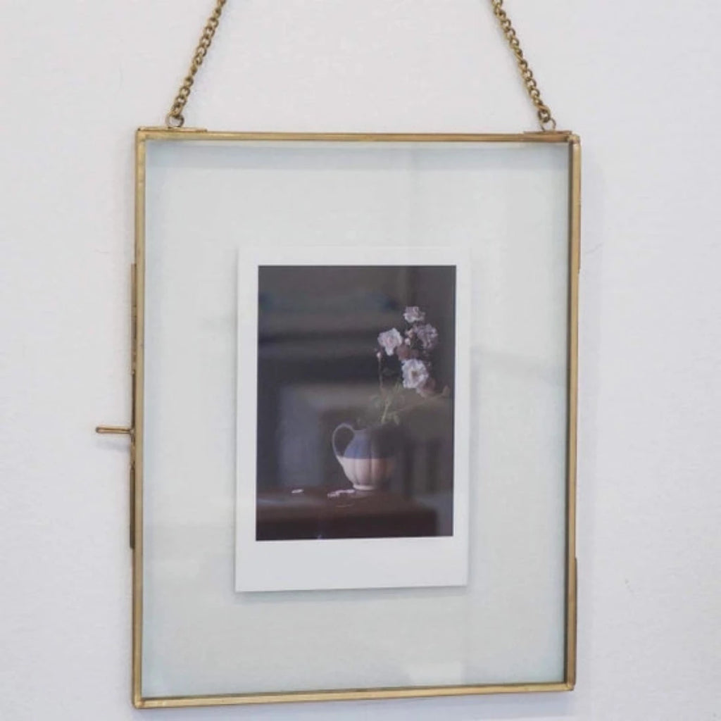 MIRA Antique Brass Finish Metal and Glass Hanging Picture Frame - 2 Sizes - McKays Flooring