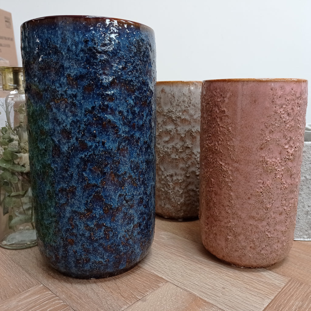 Large Tall Ceramic Vase in Blue - Marcias Flooring