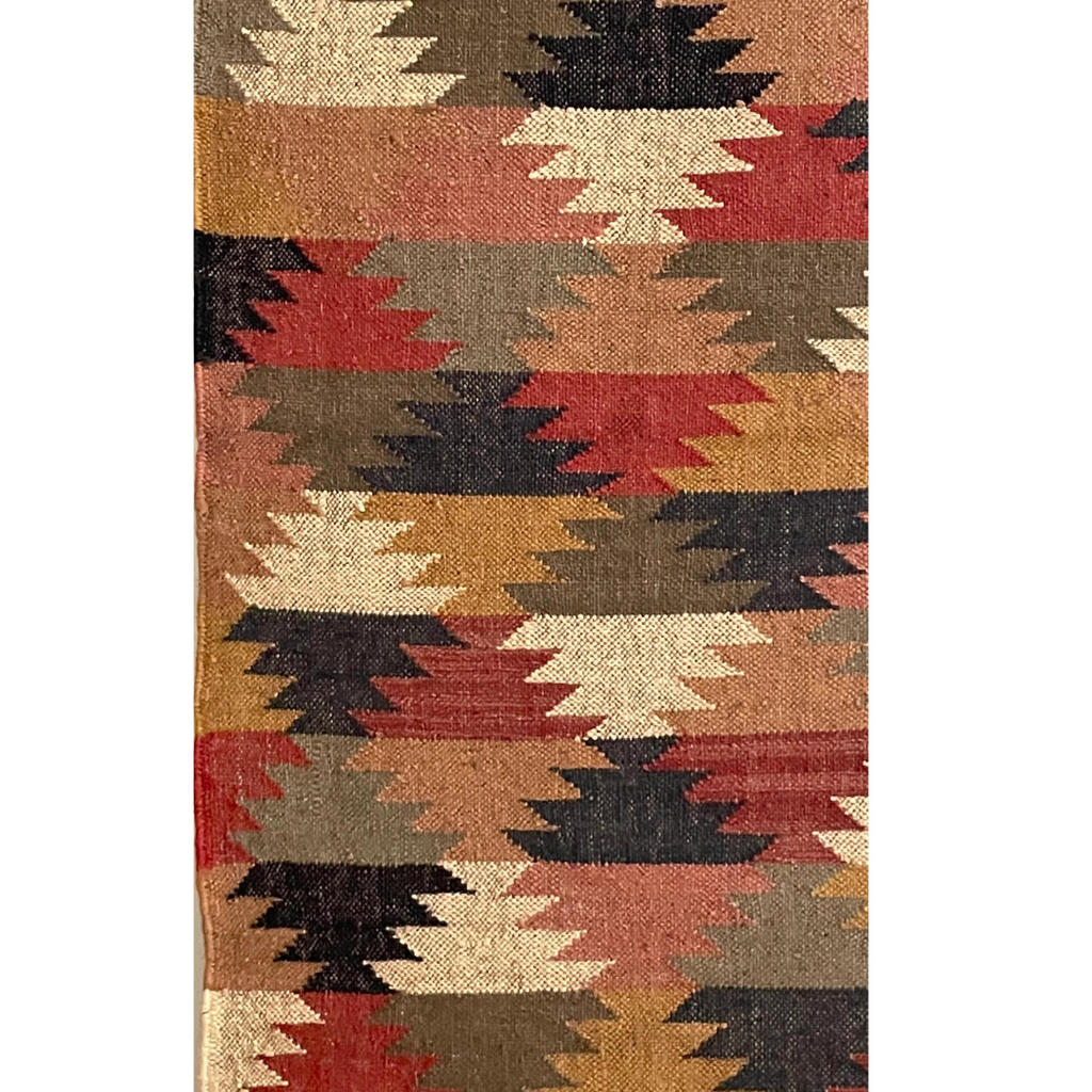 ATIBA Handmade Kilim Jute/Wool Flatweave Rug Runner 75cm x 180cm - Marcias Flooring