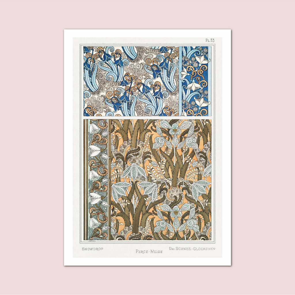 Snowdrop Pattern Verneuil Vintage Botanical Print - Marcias Flooring