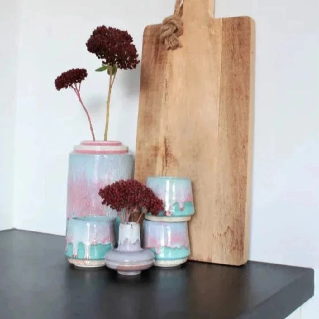 Porcelain vase Bulb S - Purple Dripper - McKays Flooring