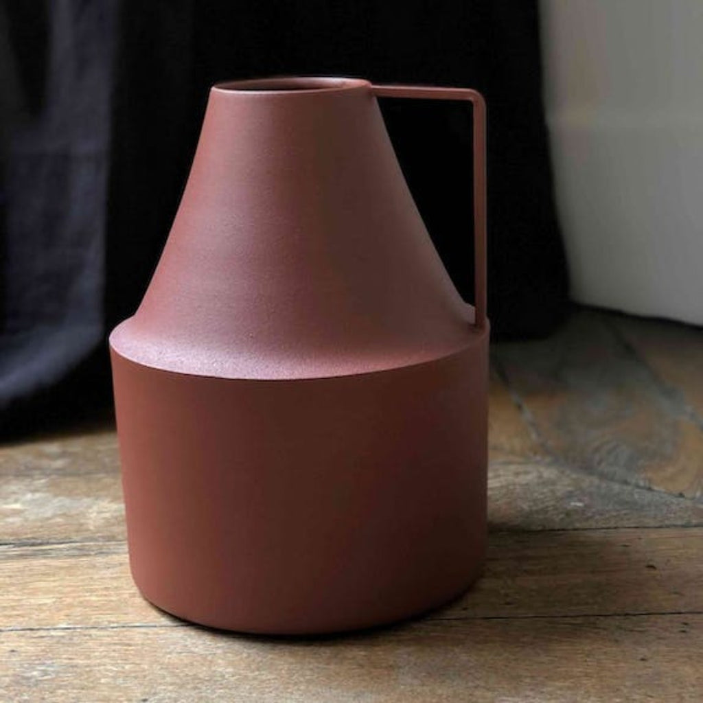 VERDI Terracotta Metal Milk Jug Vase - Marcias Flooring