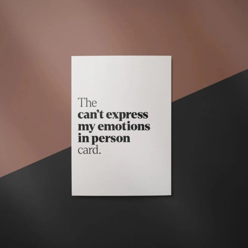 Greetings card (can't express my emotions in person) - McKays Flooring
