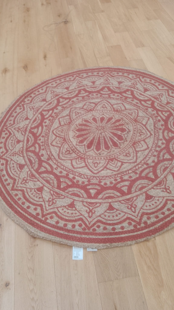 MANDALA Handmade Round Braided Jute Flatweave Rug in 3 colours - Marcias Flooring