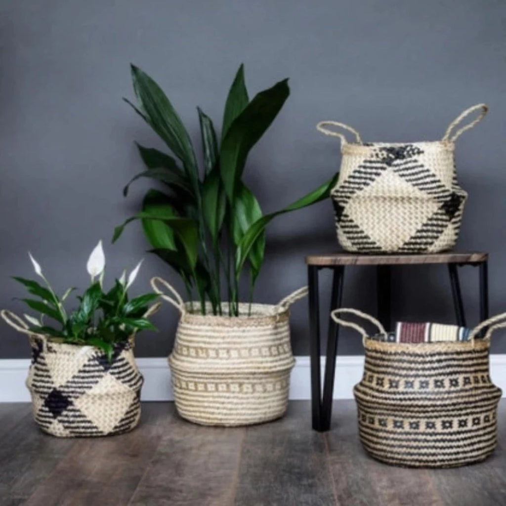 Seagrass Sustainable Tribal Lined Basket - McKays Flooring