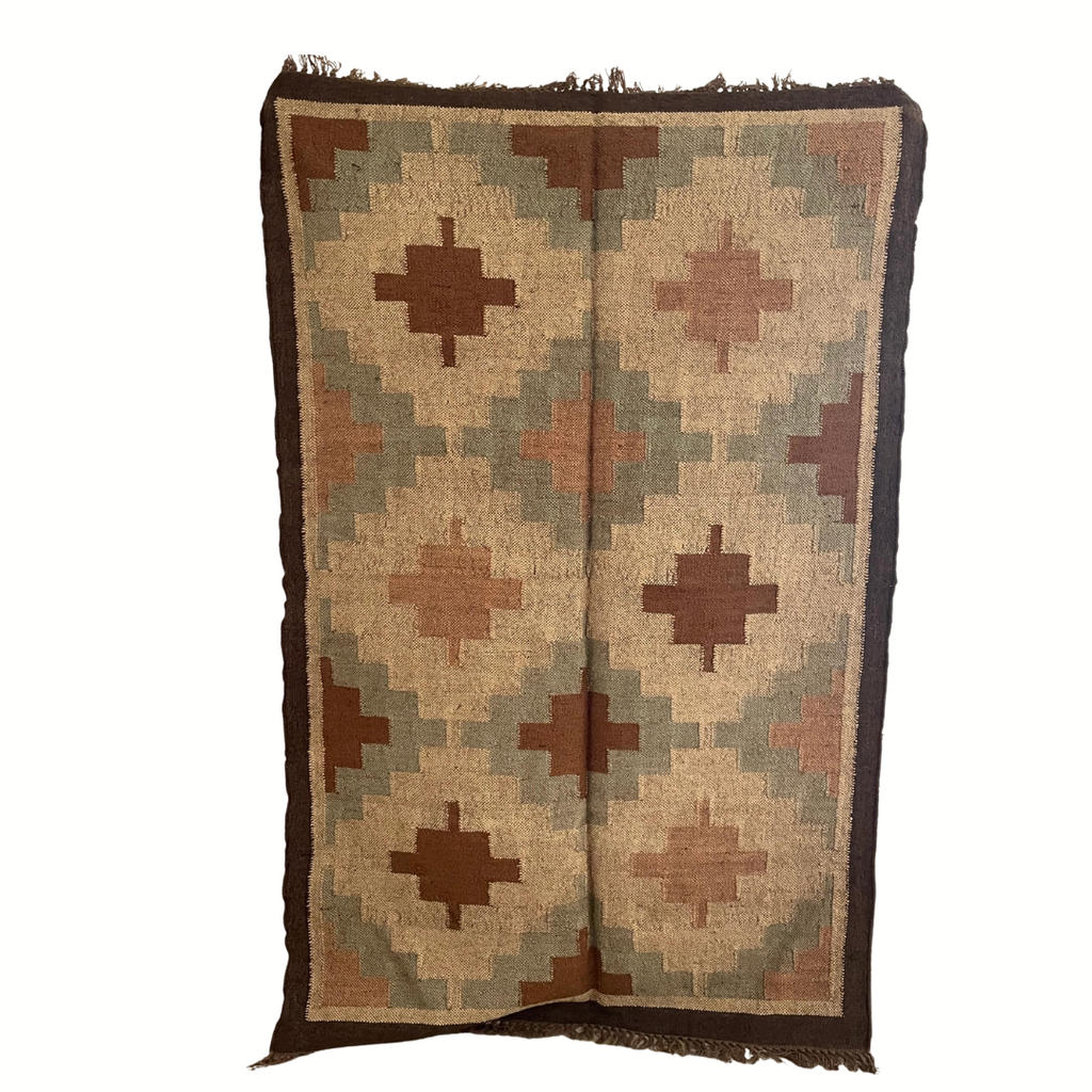 ANAR Handmade Kilim Wool/Jute Flatweave Rug 120cm x 180cm - Marcias Flooring
