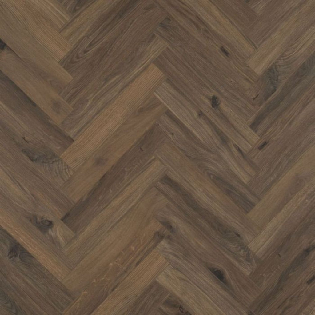 CHATEAU Gyant Dark Brown Herringbone Laminate Flooring - Marcias Flooring