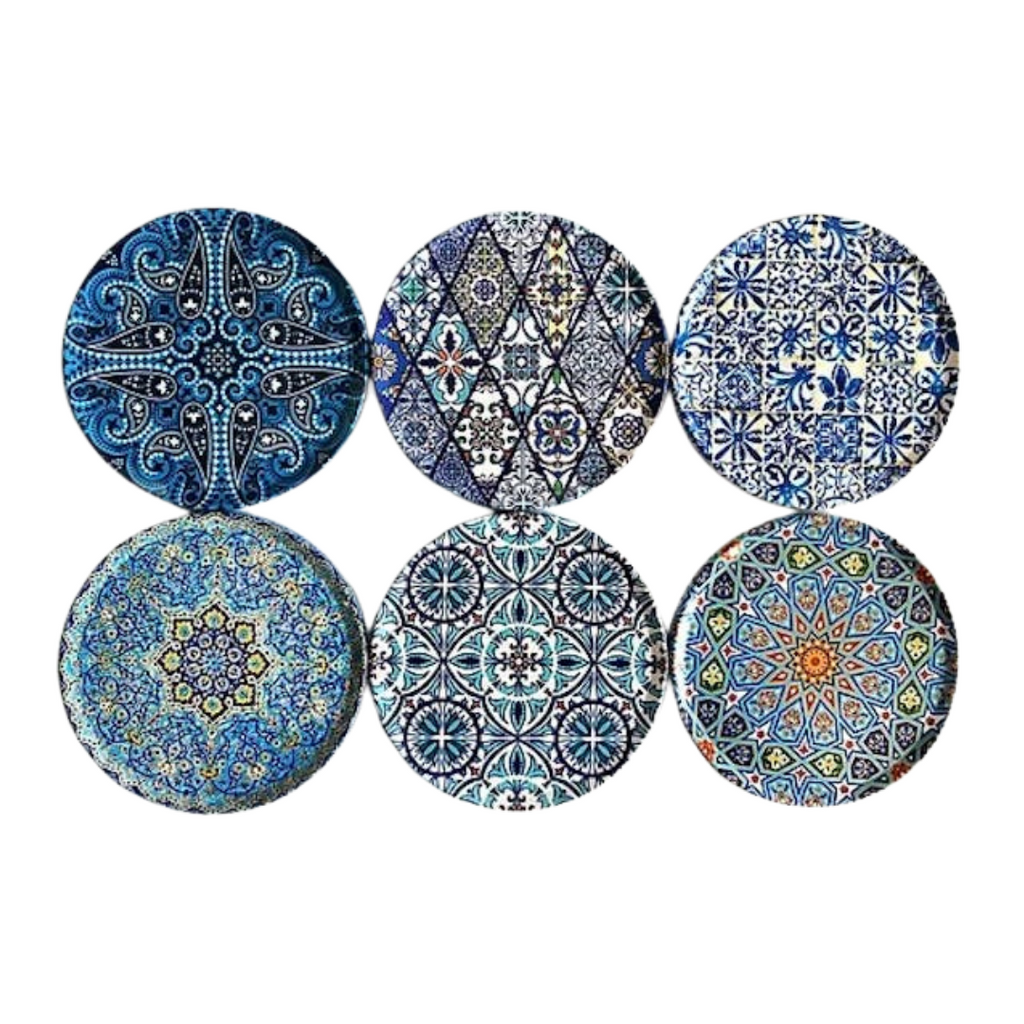 Coasters Set of 6 Mediterranean Turkish Design - Marcias Flooring