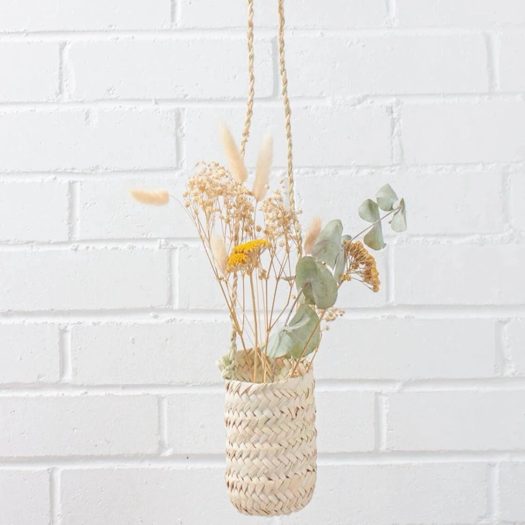 Palm Leaf Slimline Handmade Hanging Baskets - 3 Sizes - McKays Flooring