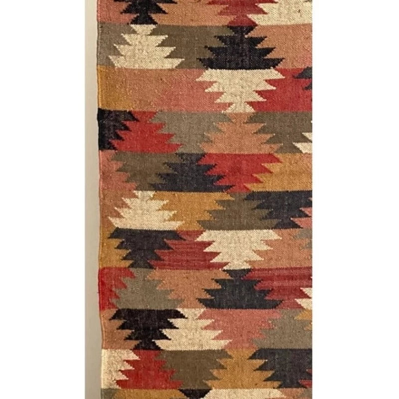 ATIBA Handmade Kilim Jute/Wool Flatweave Rug Runner 75cm x 180cm - McKays Flooring