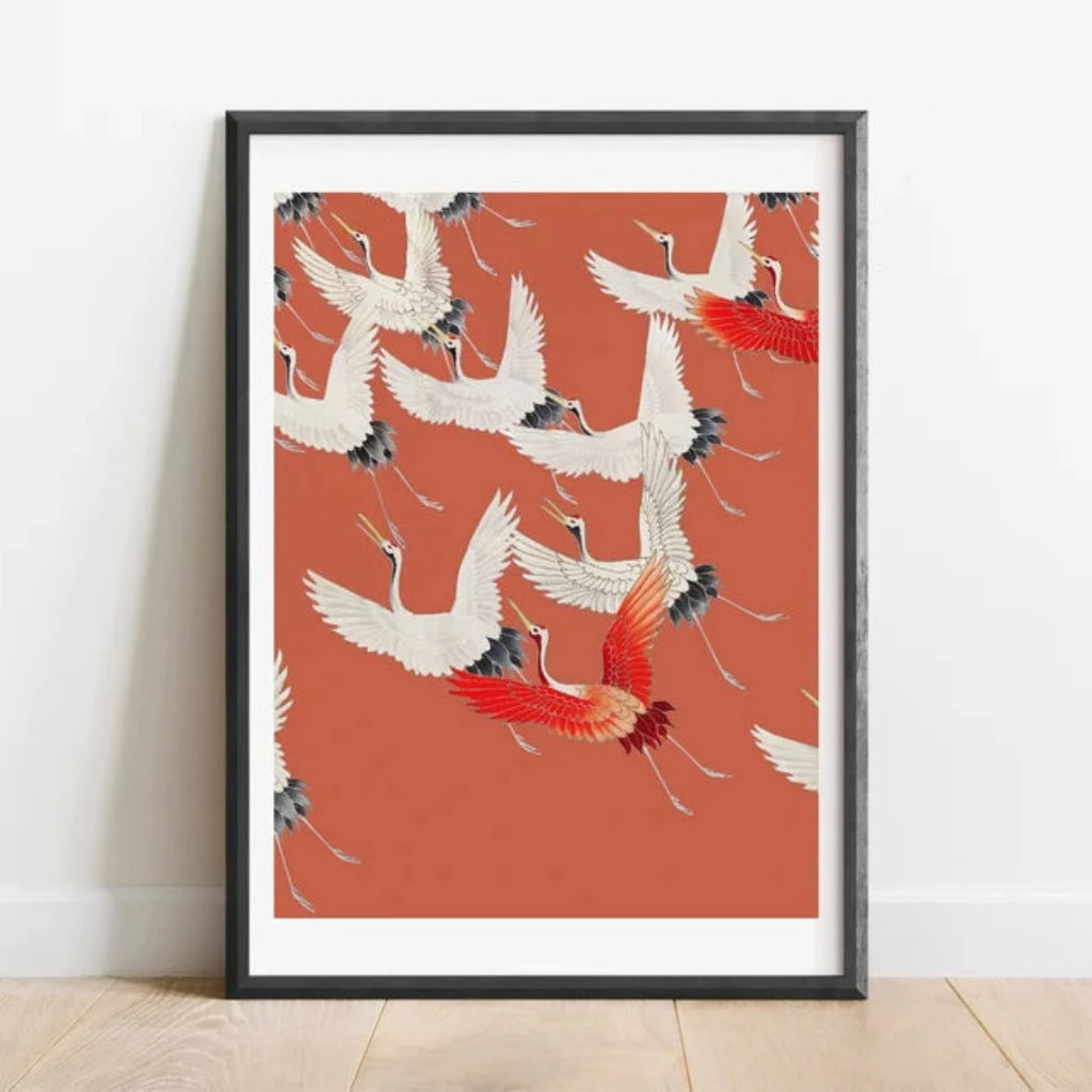 Japanese Wall Art Print - Flying Cranes No234 - Marcias Flooring