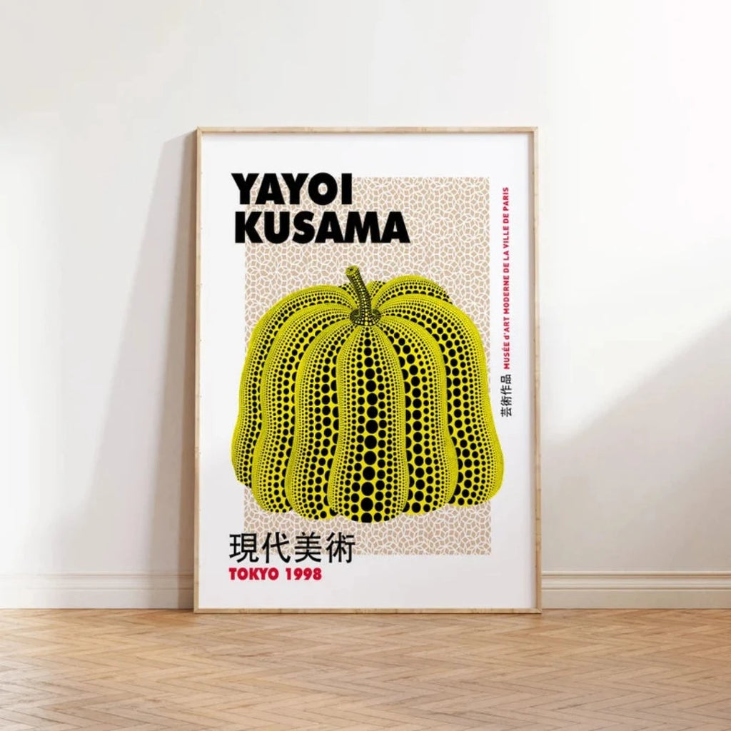 Vintage Yayoi Kusama Yellow Print – Exhibition Print No293 - Marcias Flooring