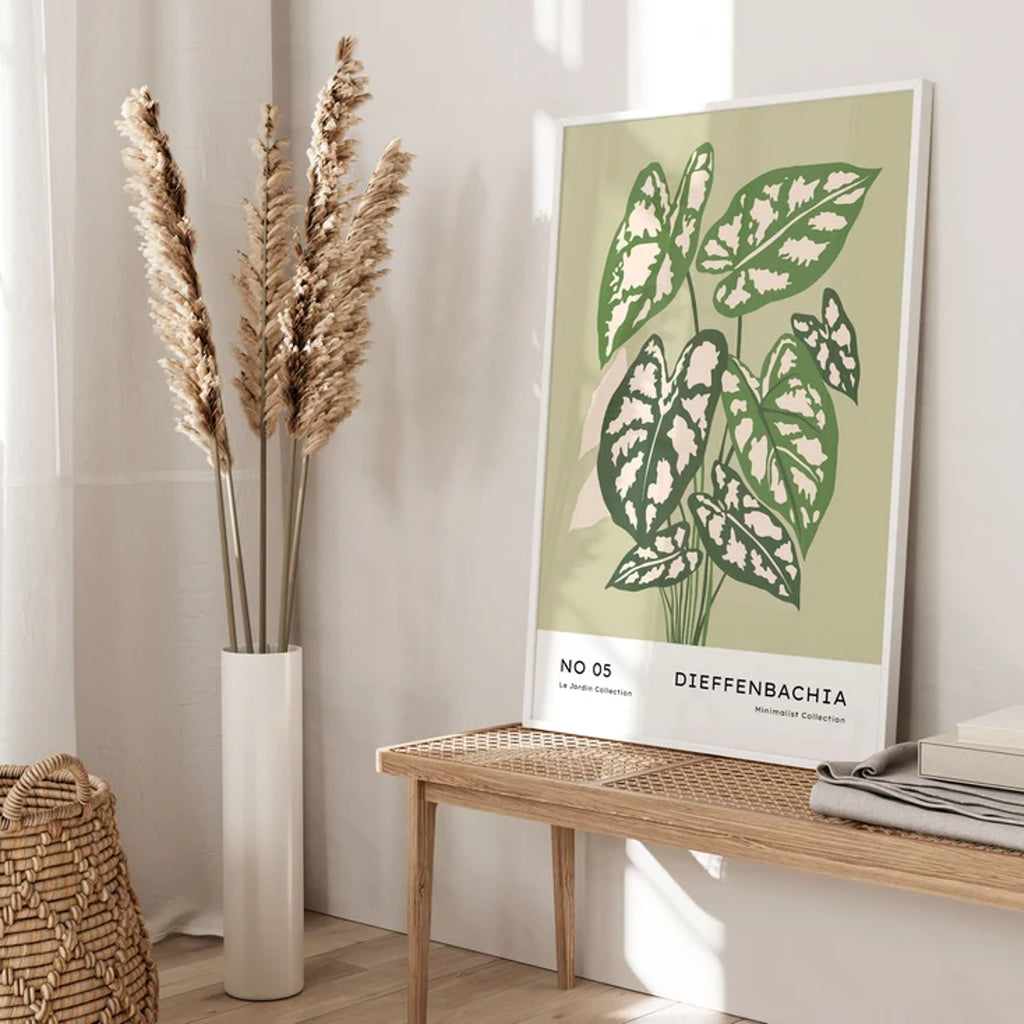 Floral Wall Art Print -  Green Abstract Flowers No182 - Marcias Flooring
