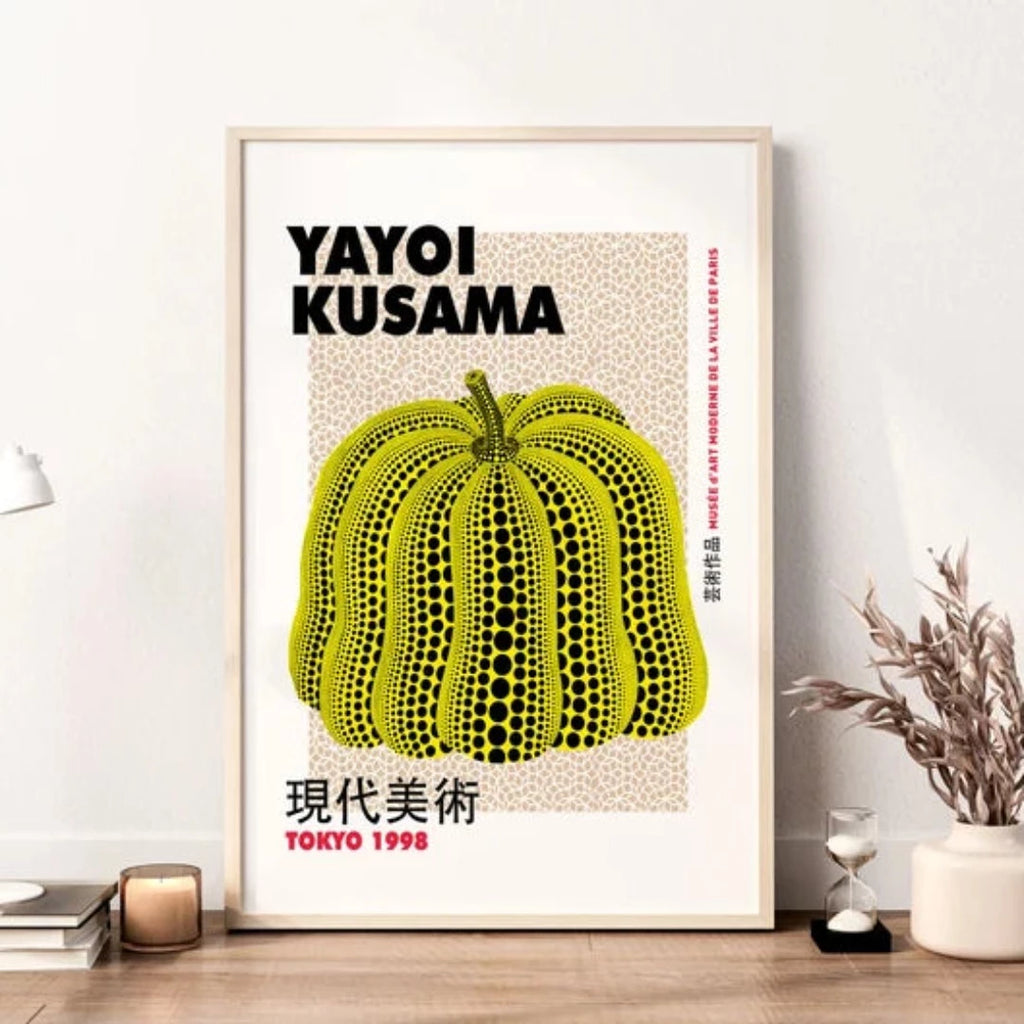 Vintage Yayoi Kusama Yellow Print – Exhibition Print No293 - Marcias Flooring