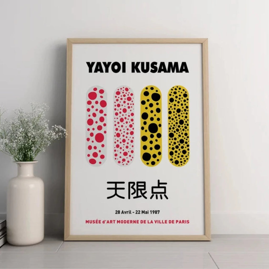 Vintage Yayoi Kusama Yellow Print – Exhibition Print No294 - Marcias Flooring