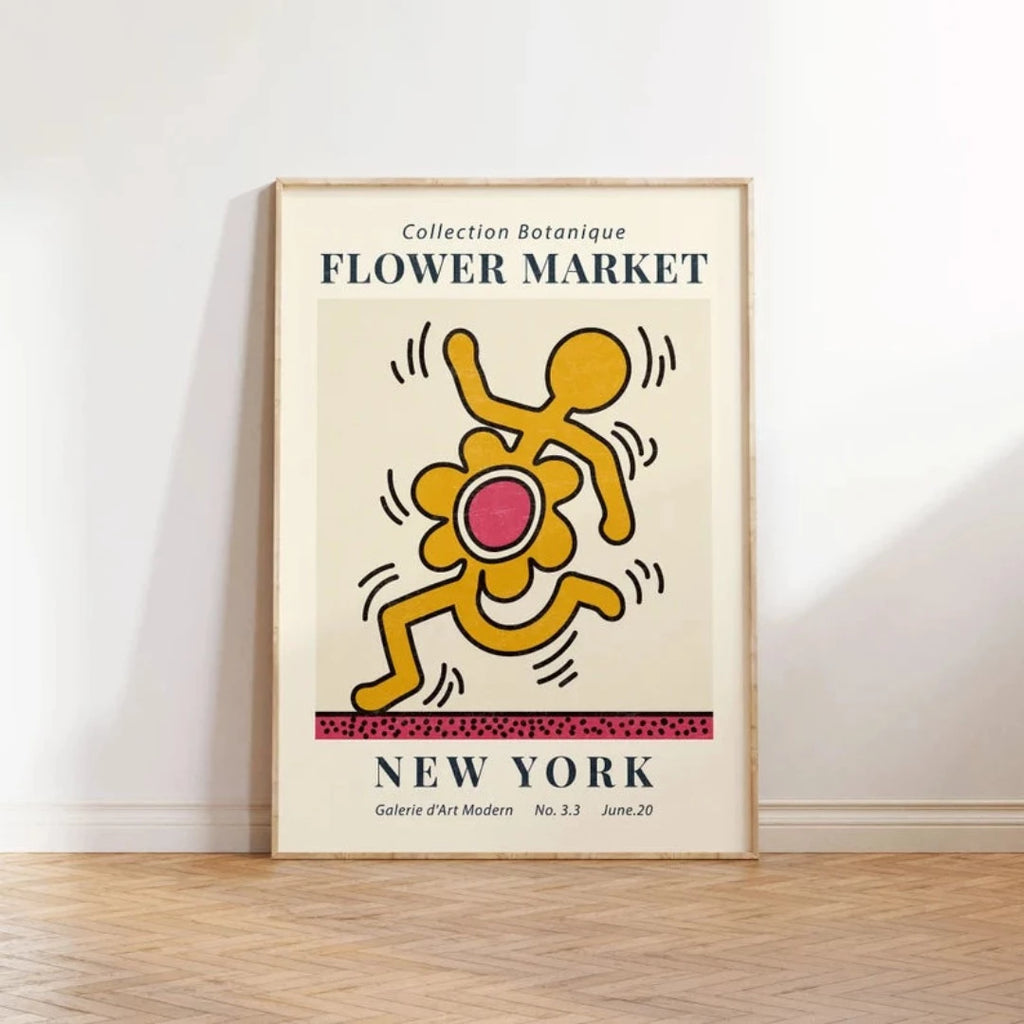 New York Flower Market Vintage Wall Art Print No305 - Marcias Flooring