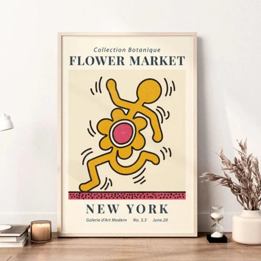 New York Flower Market Vintage Wall Art Print No305 - Marcias Flooring
