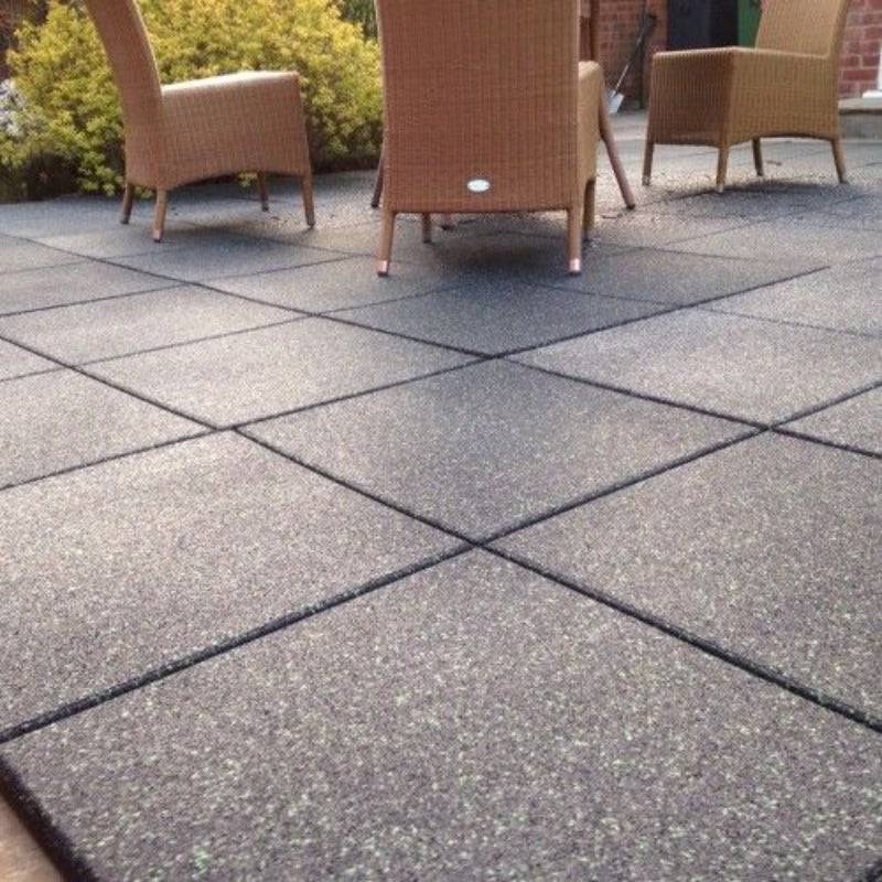 Rubber Outdoor Tiles for Gardens and Patios - 30 mm - Sprung Gym Flooring