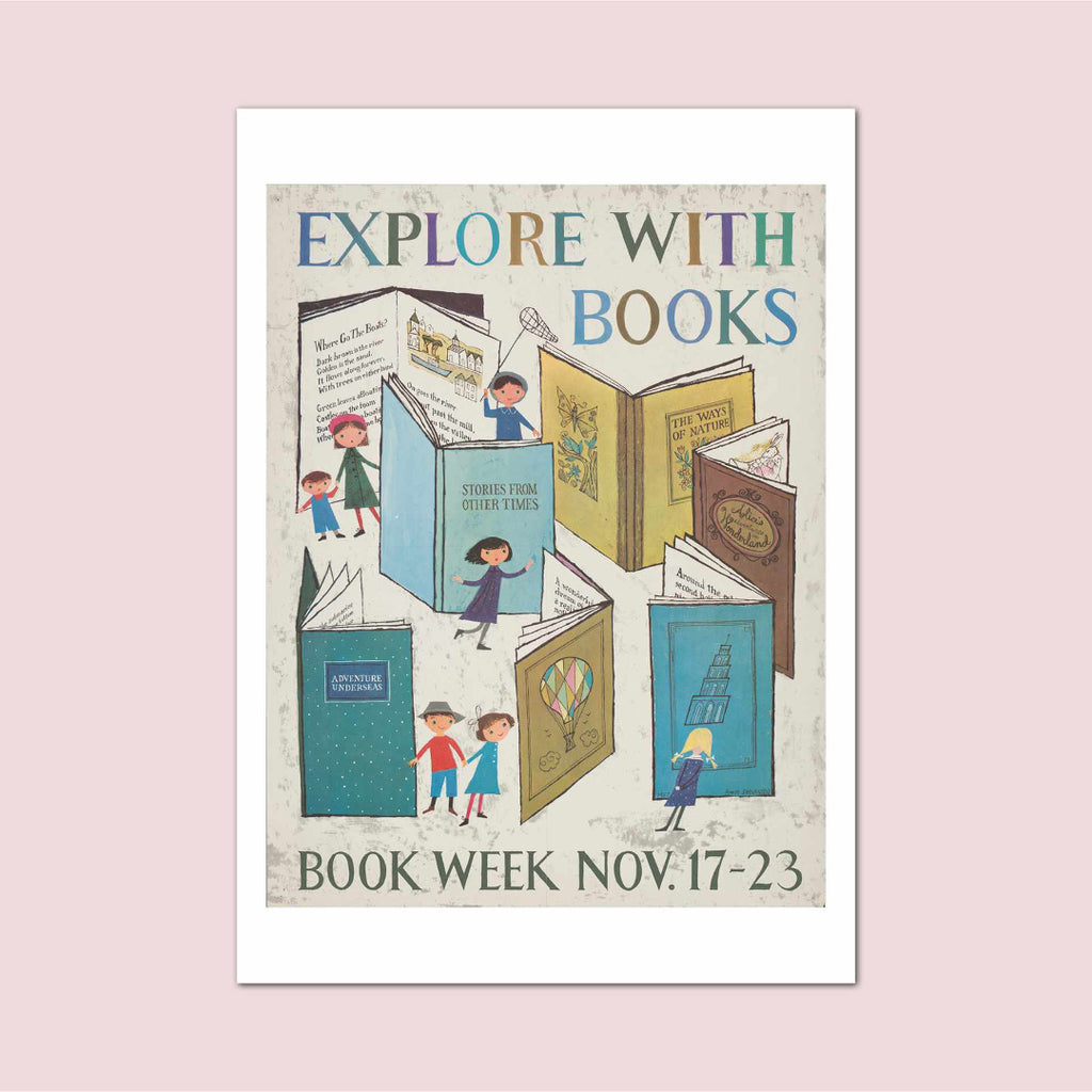 Explore With Books Vintage Print - Marcias Flooring