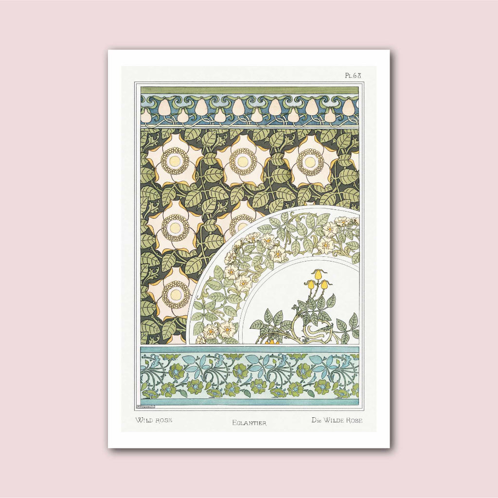 Wild Rose Pattern Verneuil Vintage Botanical Print - Marcias Flooring